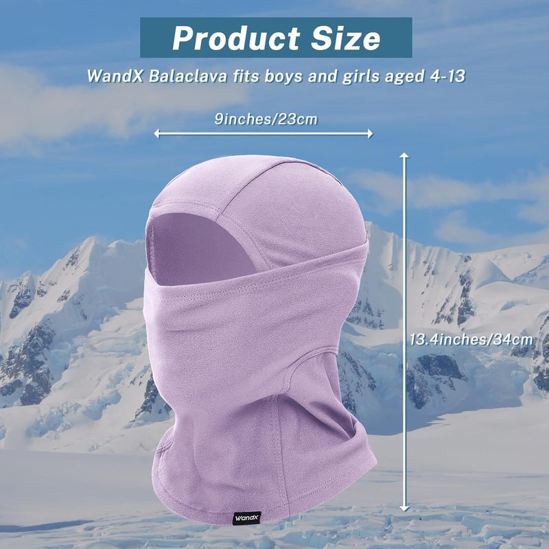 Wandx Winter Balaclava Ski Mask for Kids Windproof Ski Face Neck Warmer for Cold Weather Winter Outdoor Sports - Image 2